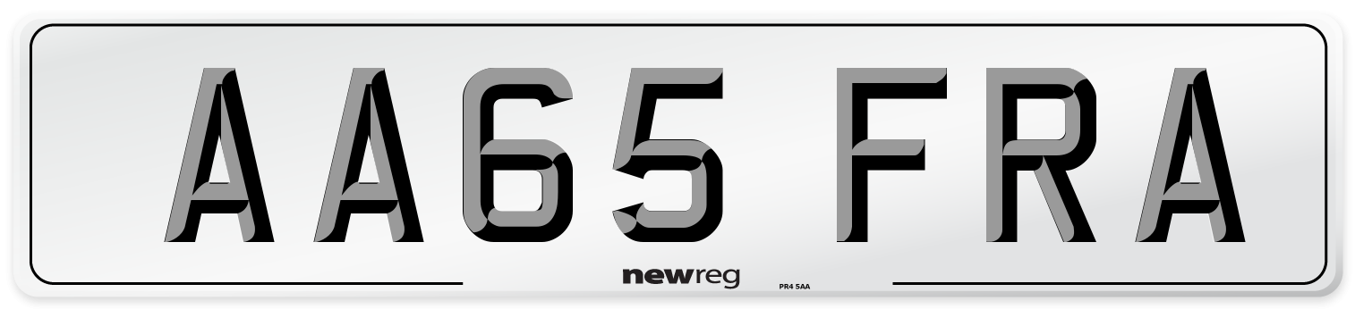AA65 FRA Number Plate from New Reg